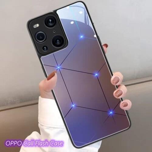 For OPPO Find X X2 Pro LED Flash Light Up Case Remind Incoming Call Covers Funda For OPPO Reno 3 Pro Auroras Glass Shell
