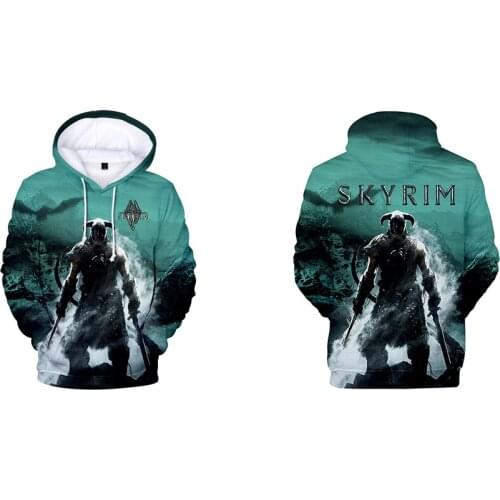 The Elder Scrolls V skyrim print 3d hoodies pullover men women Hoodie hoody tops casual Long Sleeve 3D Hooded Sweatshirt clothes