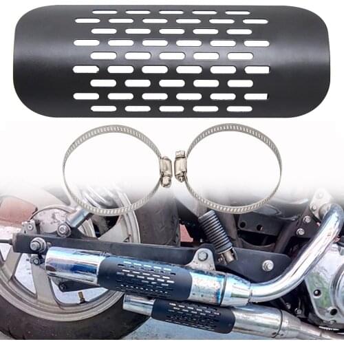 Universal Motorcycle Black Exhaust Pipe Heat Shield Cover Anti-scalding Protector Guard For Kawasaki for Harley Iron 883 XL883N