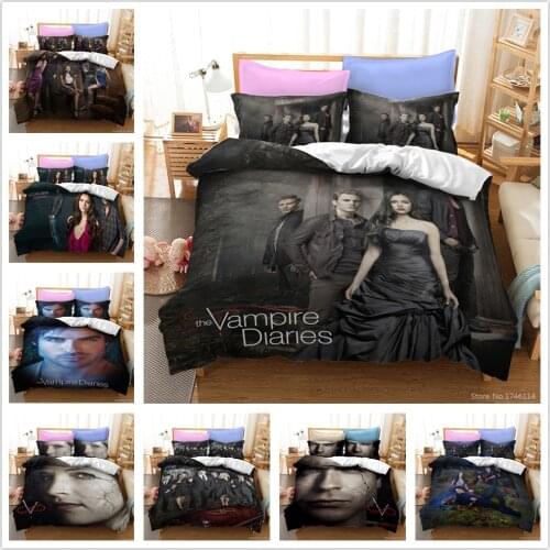 The Vampire Diaries TV Series 3D Printed Bedding Set 2/3pcs Comforter Cover / Duvet Cover Pillowcase Set Bed Linens Home Textile