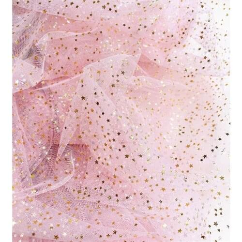 150cm wide 1meter/lot White/ Pink Bling Star Mesh Lace Tulle Suit for Photo Backing /Skirt/Doll X321