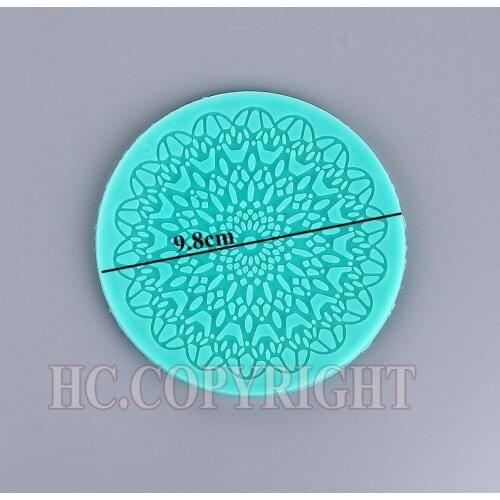1pcs 3D Silicone Mold Kitchen Round Flower Lace Border Trim Fondant Chocolate Sugarcraft Decorating DIY Mold Cookie Tool