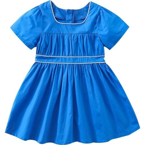 2021 Summer Baby Girls 95% Cotton Dress Kids Preppy Style Performance Dresses Children Princess Birthday Party Party Vestidos