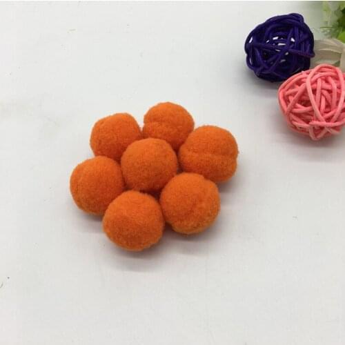30pcs 1" 25mm Orange Pompom Fur Craft DIY Soft Pom Poms For Children Toys Cellphone Wedding Home Decoration Accessories
