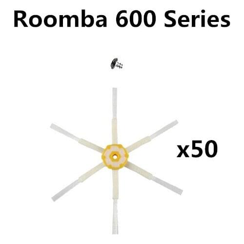 50pcs Accessories six-paw-Side brush For Irobot Roomba 610 621 640 650 670 680 690 Robotic Vacuum Cleaner Spare Part (Free scre)