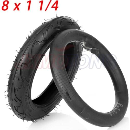 Free shipping 8 Inch 8X1 1/4 Scooter Tire & Inner Tube Set Bent Valve Suits A-Folding Bike Electric / Gas Scooter QINDA Tyre