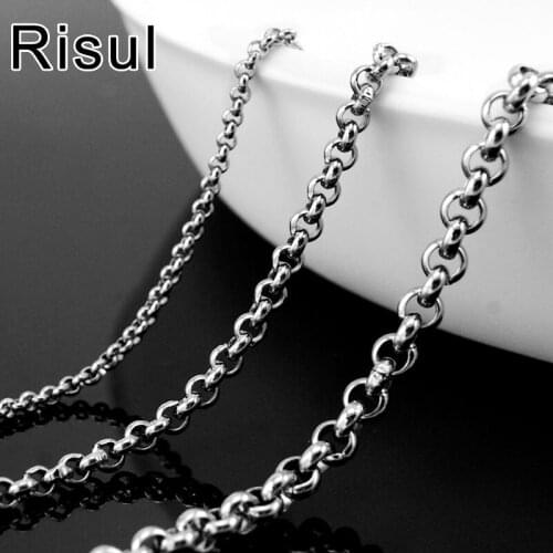 100% Stainless Steel Chain For Jewelry Making 2mm,3mm,4mm O Rolo Chain Necklace Bulk Acero Inoxidable Cadenas Wholesale 10pcs