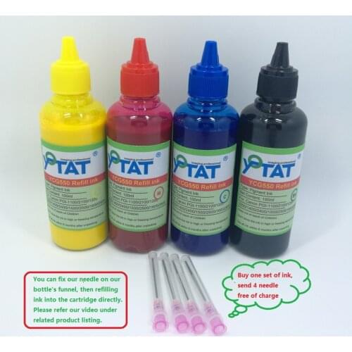 YOTAT 4pcs BK C M Y 100ml Pigment ink PGI-1200 PGI-2200 for CANON MAXIFY MB2020 MB2320 iB4020 MB5020 MB5320 printer