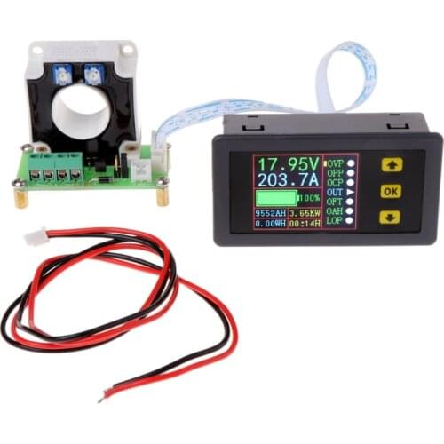 Digital Multimeter DC 0-90V 0-100A Voltmeter Ammeter Power Monitor w Hall Sensor Multifunctional Bidirectional Meter