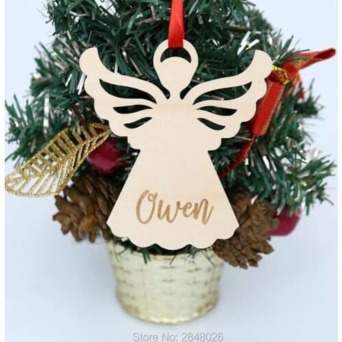 Custom wooden Angel Christmas Tag,Christmas decor,personalized name present , Custom Different name Christmas Ornament