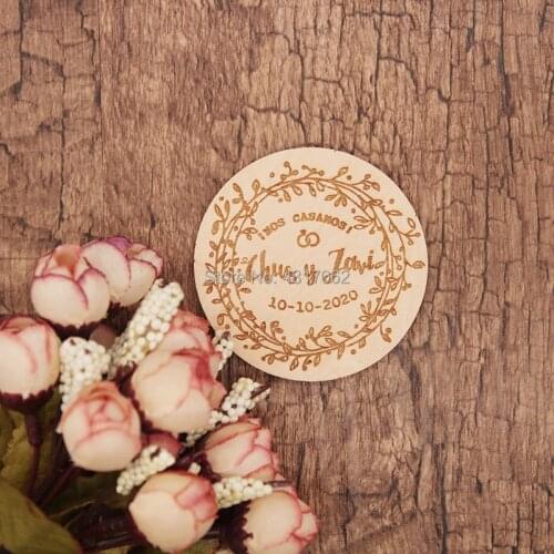 Wooden Save The Date Magnets Wreath Save The Date Favor Wedding Tag Wedding Thank you Card Wedding Favor Magnets Wooden Magnets