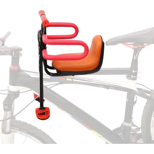 Baby Bike Seat Bike Front Child Mounted Seat Safe Kid Bicycle Carrier With Foot Pedal Support Back Rest Universal Bicycle Saddle