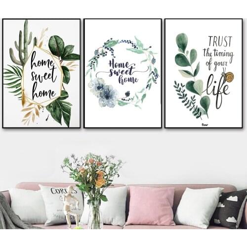 Nordic Plant Canvas Painting Poster Olive Leaf Green Wall Art Prints Pictures for Living Room Frameless Wallpaper