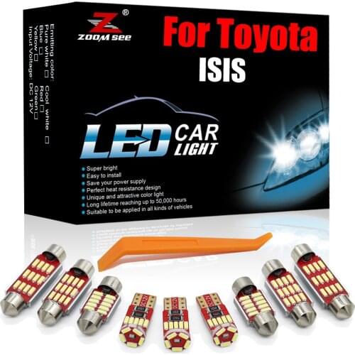 12-24V White Canbus LED Interior Kit 11pcs For Toyota ISIS 2004-2018 Vehicle Car Trunk Dome Map License Plate Lamp Light Parts