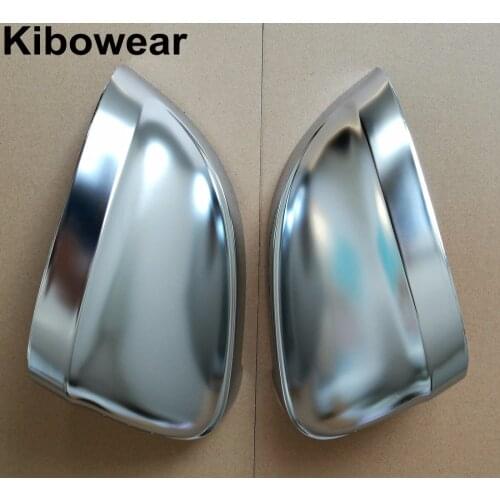 Kibowear For Audi 2017 A4 A5 B9 allroad Quattro S4 S5 Side Wing Mirror Caps Covers Silver Matte Chrome 2018 2019