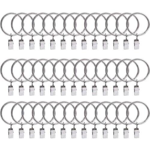 Curtain Ring for Curtains and Poles,Rustproof Drapery Matte Curtain Rings with Clips Drapery Rings