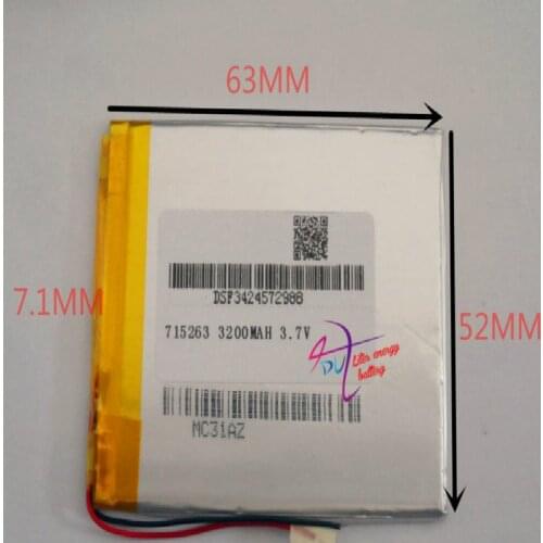 705065 715263 3.7v 3200mah Lithium Polymer Battery With Board For Pda Tablet Pcs Digital Products Free Shipping