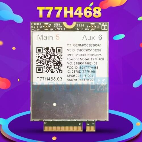 LT4211 T77H468 GOBI5000 LTE/EV-DO/HSPA+WWAN Card SPS:793116-001 for HP Elitebook 740 750 820 850 G2 G3 same as LT4120 T77W595