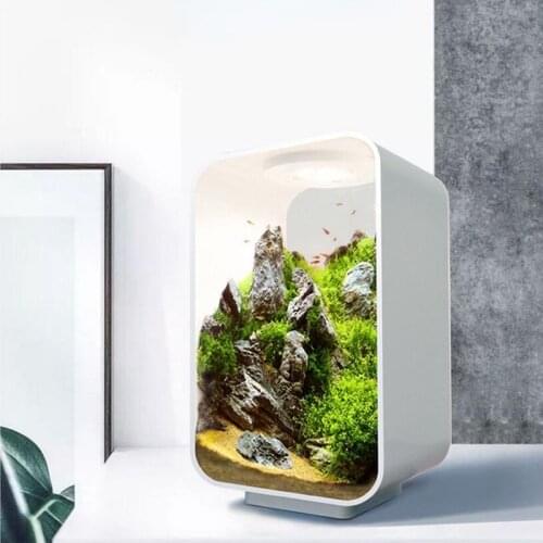 Living room small ecological goldfish tank professional super white transparent fish tank oxygenation bucket fish tank aquarium