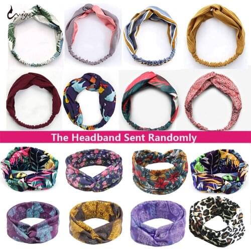 Fashion Women Headpiece Stretch Hair Accessories Headwear Headbands New Knitted Knot Cross Colorful Hair Bands For Diy Wig