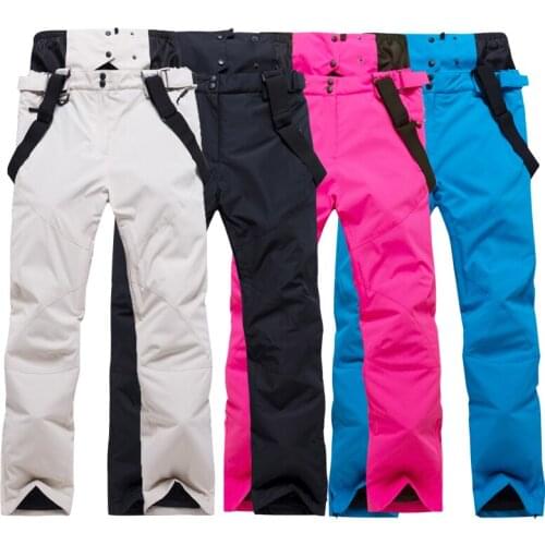 Men And Women With Thick Waterproof Breathable Double Plate Couple Paragraph Warm Cotton Wear Braces Winter Skiing Pants