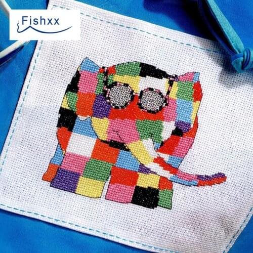 Fishxx Cross Stitch Kit European magazine series Crazy101-4 collage portrait abstract geometric painting baby soft hand DIY