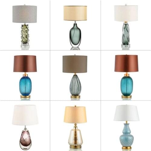 System Glaze A Living Room Desk Lamp Classical Model House Bedroom Bedside Cupboard Lamp Post Modern Light Luxurious Desk Lamp