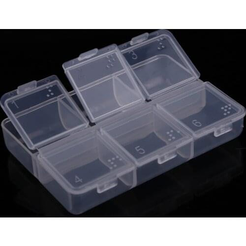 New Mini Portable Empty Braille 6 Cells Candy Pill Case Medicine Tablet Dispenser Organizer Pill Box Splitters Pill Storage Box