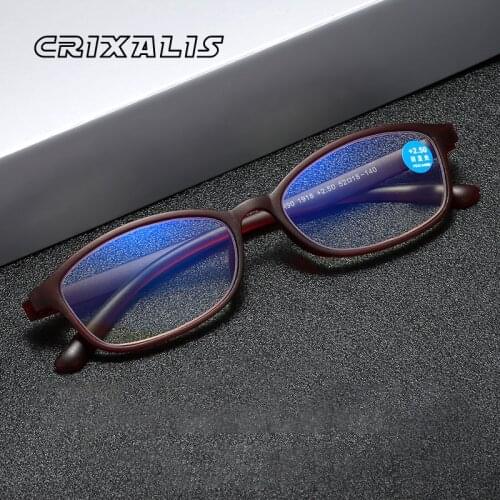 CRIXALIS TR90 Flexible Frame Reading Glasses Men Women Computer Optical Eyeglasses Hyperopia Blue Light Blocking Eyewear UV400