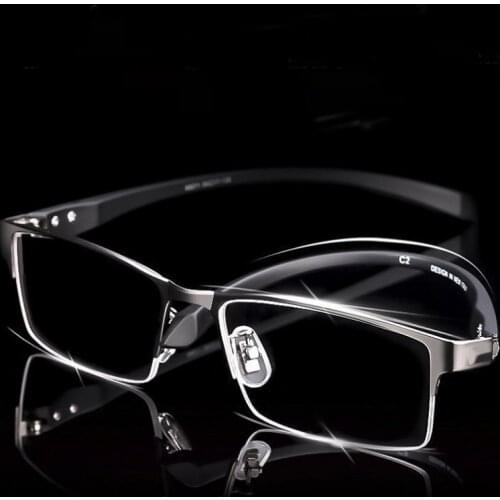 Iboode Vintage Multifocal Anti Blue Light Reading Glasses Classic Metal Half Frame Clear Lens Presbyopic Glasses +1.0 To +4.0
