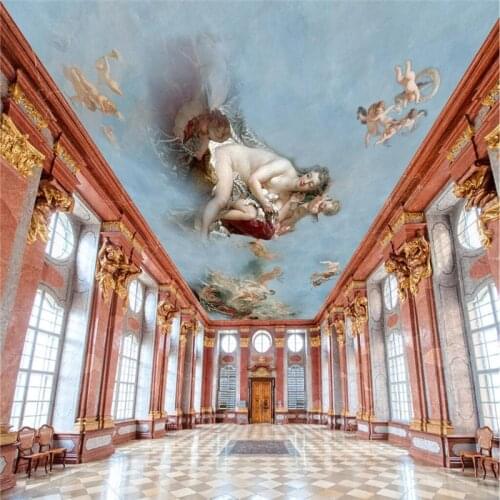 Beibehang Large custom wallpaper yellow high-definition character European-style ceiling ceiling murals papier peint