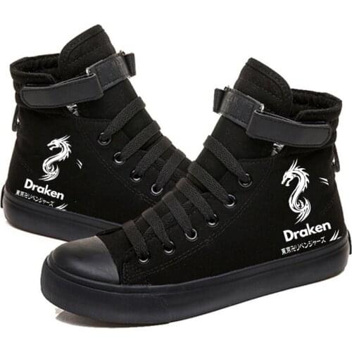 Tokyo Revengers Manga Print Casual College Style Shoes Classic Canvas Shoes Student Ryuguji Ken Draken Print Sneaker Unisex