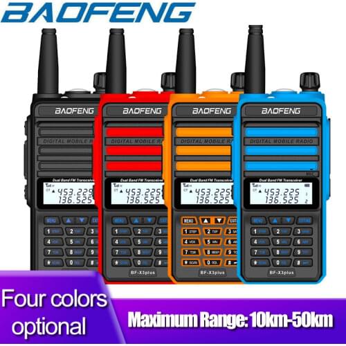 BaoFeng 10W 4500MAH Walkie Talkie X3 Plus Tri-Band Ham CB Radio IP68 Waterproof High Power Long Range VHF UHF Transceiver 128CH