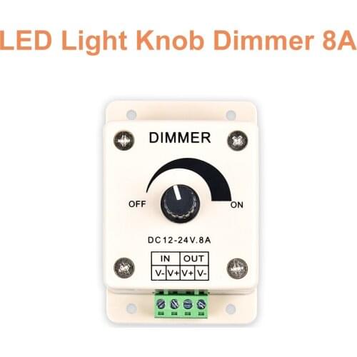 12V Dimmer Knob Swtich 8A With ON/OFF Function For Single Color LED Lights