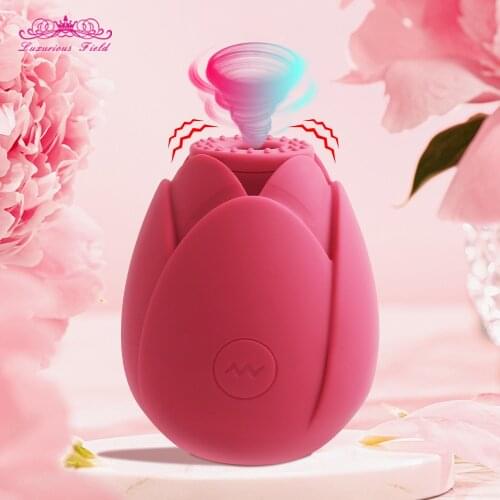Rose Shape 10 Speeds Vagina Sucking Vibrator for Women Nipple Sucker Oral Licking Clitoris Stimulation Sex Toys For Women Adult