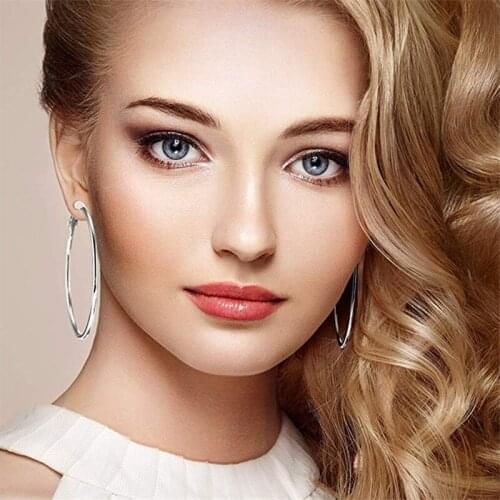 Alloy Hoop Earrings Wild Multiple Style Colors Jewelry Women Accessories Trendy Ear Clip Pinch Earlobe Fashion Big circle Earing