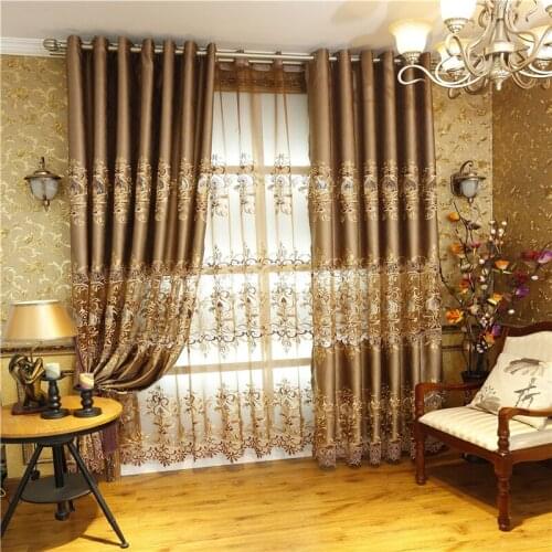 2020 new European and American luxury chenille embroidered shade curtains for high quality curtains in living room and bedroom