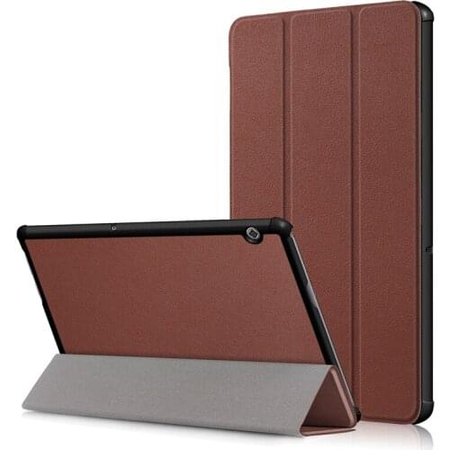 Solid Color case For Huawei MediaPad M5 Lite 10 BAH2-W19/L09/W09 10.1 inch Folding Stand Smart PU leather Cover
