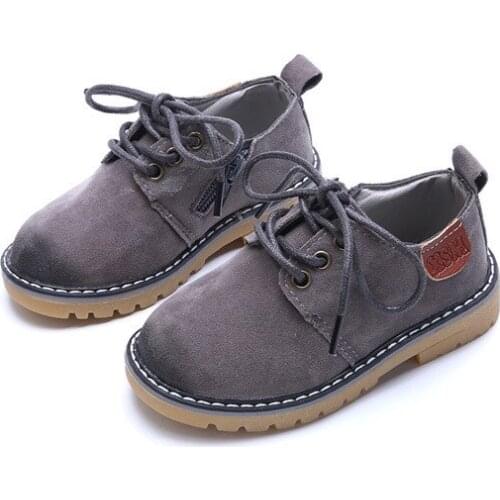 Spring 2020 Childrens Casual Shoes Boys and Girls Shoes British Retro Single Shoes Wear-Resistant Big Head Shoes Baby Shoes