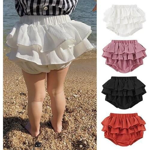VOGUEON Baby Girls Ruffle Short Pant For Newborn Toddler Kids 2021 New Summer Diaper Cover Bloomers Shorts Large PP Pants 6M-3T