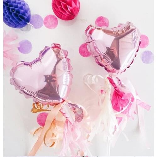 Hot sale 5 Inch Romantic Heart Pearl Pink Foil Balloons Helium Birthday Wedding Valentines Day Globos Party Decoration Air Ball