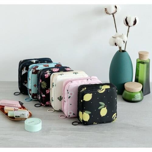 Women Tampon Storage Bag Sanitary Pad Pouch Napkin Cosmetic Bags Organizer Ladies Makeup Bag Girls Tampon Holder Organizer