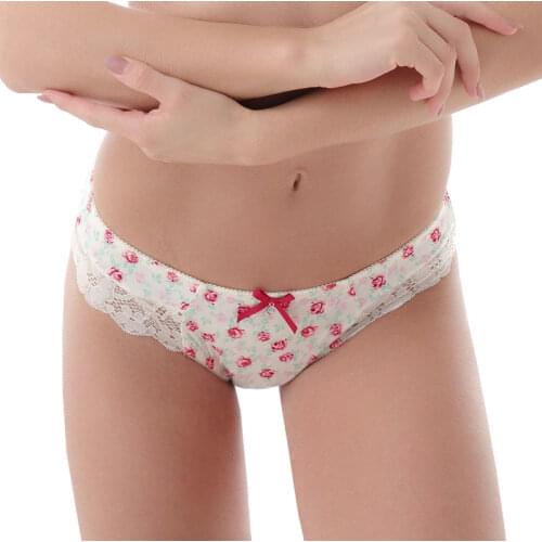 Women Floral Printed Panty Big Size High Waist Underwear With Lace Briefs Satin Embroidery Panty M-L-XL-2XL-3XL-4XL-5XL-6XL-7XL
