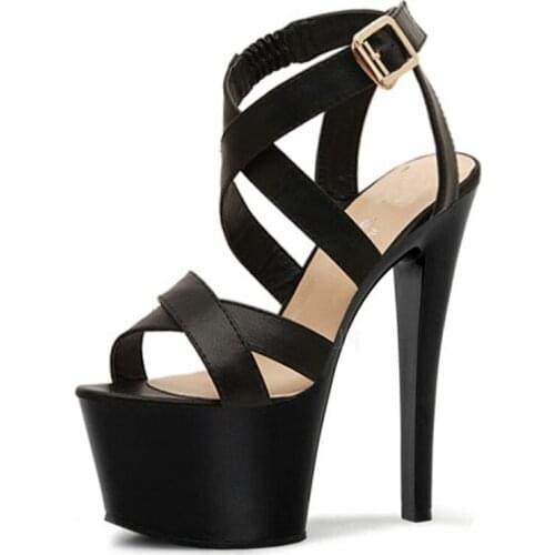 2018 summer new women sexy Pumps Peep Toes platform 17CM super high heels sandals