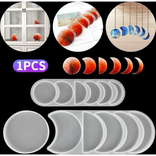 1pcs Crystal Resin Epoxy Mold Lunar Eclipse Silicone Molds Moon Sun Cating Mould DIY Crafts Jewelry Making Tools Home Decoration