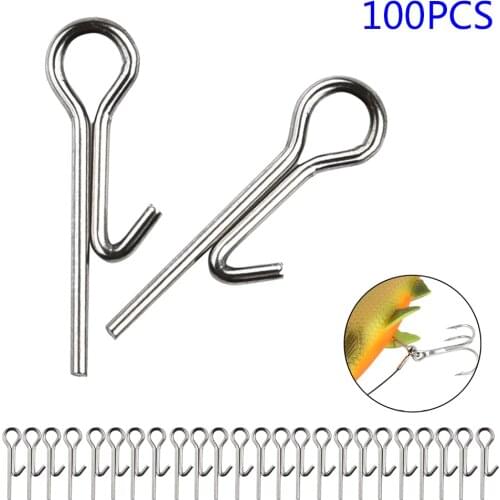 100Pcs Fishing Soft Lure Bait Stinger Spike Hook Connecting Acc Lock Needle Pins Pesca Iscas Fish Tackle Tool Accessories