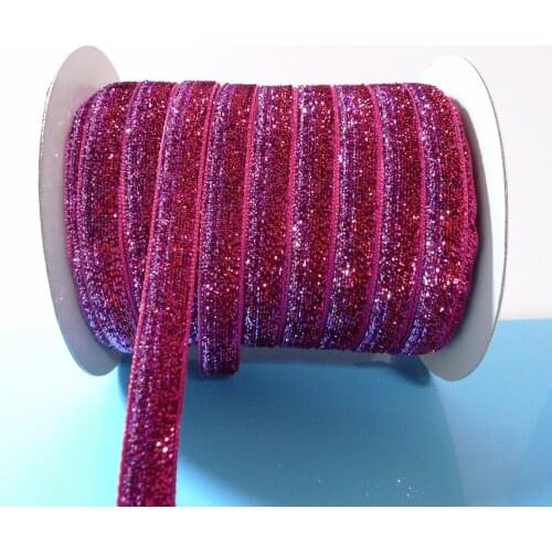 3/8'' 10mm #43 Hot Pink Hue Iridescent Metallic Glitter Ribbon