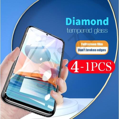 4-1Pcs 9D on the tempered glass smartphone for Redmi note 10 pro MAX protective film phone screen protector