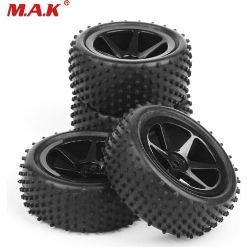 4pcs/set Tires Front and Rear Tyre Wheel Rim fit 1:10 HSP RC Off-Road Buggy Car Parts Accessories