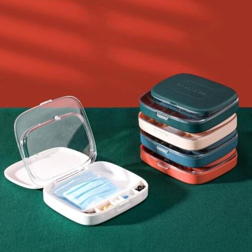 50% Hot Sale Pill Divider Moisture-proof Sealed Plastic Double Layer Magnetic Attraction Storage Box Organizer for Travel